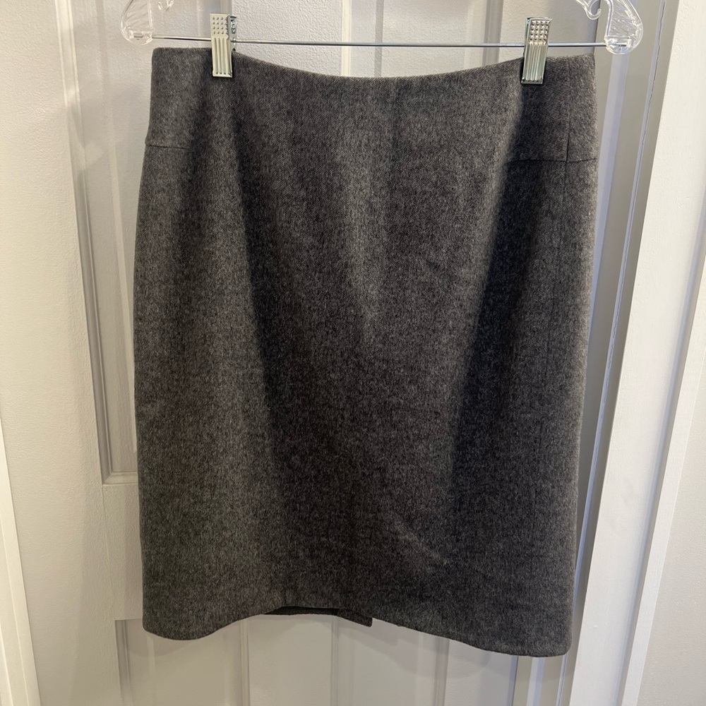Rene Lezard Charcoal Gray A-Line 100% Cashmere Wool Skirt